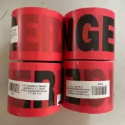 Lot Of 4 CH Hanson 16103 3" x 300' DANGER Safety Ribbon Flagging Tape Red