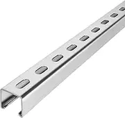 2 Feet Length Strut Channel Trolley Track,1-5/8" high and Wide 12 Gauge Metal Steel u Channel with Short Slotted Back Channel - Pre-Galvanized Zinc Finish for Durability (Pack of Four)