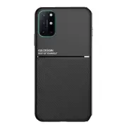 2PC For Oneplus8t Case PU Leather Texture Car Magnetic Holder Phone Covers for Oneplus 8T Matte Silicone Shockproof Coque