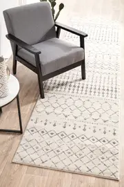 Abode Rug Culture Silver & Off White Geometric Durable Runner Rug