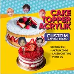 定制亞克力蛋糕裝飾生日蛋糕裝飾圖片或照片免費麵包塞