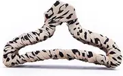 Kitsch Fabric-Wrapped Claw Clip - Medium Open Shape Hair Clip for Women, Girls, and Thick Medium Hair - Leopard Print (1pc)
