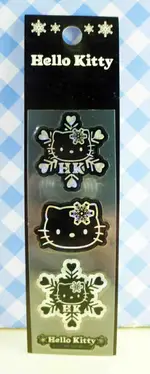 【震撼精品百貨】HELLO KITTY 凱蒂貓 KITTY貼紙-閃光貼紙(長條)-黑雪花(大) 震撼日式精品百貨