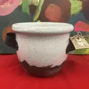 MUD PIE SMALL CRACKEL TERRA COTTA POT Shabby Chic Farmhouse NWT