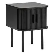 Cooper & Co. Haven Sliding Door 40cm Bedside Table Black