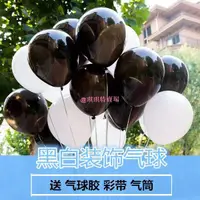 在飛比找蝦皮購物優惠-【火爆】10寸亞光乳膠氣球100個黑色白色氣球結婚婚禮裝飾用
