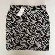 New Look Zebra Tube Skirt, Animal Print Pencil Skirt, Black and White Skirts H7