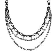 [Pryon] Punk Pants Chain, Heavy Duty Biker Jean Chain, Fashion Wallet Chains, Hip Hop Belt Chain, Cool Trouser Chains, Gothic Metal Accessories for Jeans, Trousers, or Waist Belts, Men and Women, one size