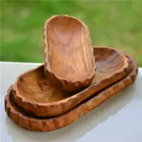 在飛比找松果購物優惠-泰國手工藝品木雕果盤瓜子盤糖果盤東南亞風擺件 (8.3折)