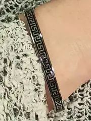 Eternity Bracelet ANCIENT GREEK Key Jewelry SILVER Cuff Bangle MEANDER HANDMADE