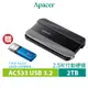 Apacer宇瞻AC533 2TB USB3.2 Gen1 2.5吋防護型行動硬碟-黑