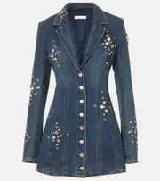 [Area] Area Embellished denim blazer dress AU 12 blue