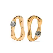 [Forte Forte] Forte Forte Sculped Crystal Earrings ONE SIZE GOLD/GREY