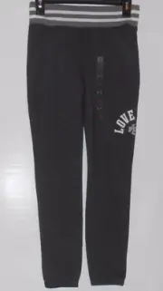 Victoria's Secret Love Pink Slim Vintage French Terry Pant Dark Heather XS NWT