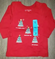 24/36 month NEW NWT RED CHRISTMAS TREE TOP SHIRT gold sparkle I'M a happy little
