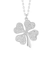 Sphera Milano Silver CZ Clover Pendant Necklace