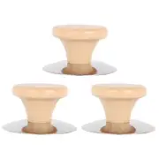 3 Pcs Lid Handle Stainless Steel Knob Pot Replacement Saucepan Knobs