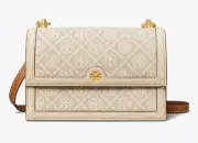 Designer bag for sale Tory Burch Small T Monogram Shoulder Bag - Ivory