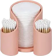 Qtip Dispenser - Bathroom Floss Dispenser | Qtip Case Holder Dispenser | Bright Colors Bathroom Accessories | Qtips Holding Tool For Counters, Dressing Tables, And Other Small Spaces