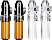 Oreutkd 4 Pack Camping Spice Containers, Portable Spice Dispenser with Knob Switch Storage Bottle, Salt and Pepper Shakers Spice Storage for Outdoor Activities Traveling Cooking (2.67" x 0.59")