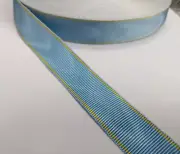Light Blue & Yellow Ribbon 11mm Wide Genuine British Made