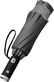 [Generic] Automatic Open Close Compact Folding Windproof Umbrella with LED Light, 10 Bones, Large, Lightweight Travel, Reversible, Anti-UV, Rain, Sun, Windproof Parasol