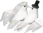 Rayher 8523102 Mushroom Pigeon Pair 8 cm White