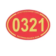 United States Military MOS 0321 Infantry Reconnaissance Man Red Oval Sticker