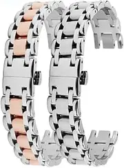 [AMGHCGTEEW] Fit For Longines Heart Moon Phase Watch Strap Women L8.110 115 112 Stainless Steel Watch Band Notched Bracelet Belt Chain 16mm 17mm