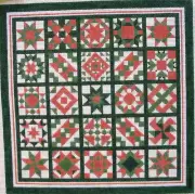 Green Quilt Hand Painted Needlepoint Canvas
