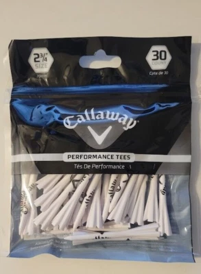 Callaway Performance Tees 30 Count - 2 -3/4" (70mm) White Shallow Cup - Plastic