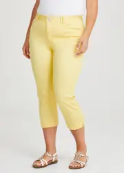 [Virtuelle] Taking Shape The Crop Luxe Looker Size 18 in Soft Sunny Yellow, Cotton - Plus Size Women's Clothing Soft Sunny Yellow