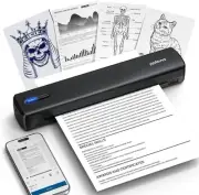 POLONO Portable Printer Wireless for Travel, D810 Bluetooth Thermal Black
