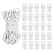 10 Yard Elastic Bungee Cord & Single Hole Cord Lock, Beige 2 Pack
