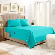 Luxury Egyptian Comfort Wrinkle Free 1800 Thread Count 6 Piece Queen Size Sheet Set, TEAL Color, 2 Bonus Pillowcases FREE!