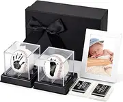 Wonderjune 2 Pcs Baby Hand and Footprint Kit Baby Baseball Handprint Ornament Kit Baby Handprint Footprint Keepsake Set Baseball Baby Shower Gifts for Boys New Moms Dads Newborn Gifts