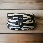 Dooney & Bourke Zebra Leather Flap Wristlet With Strap NWT