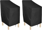 Waterproof Patio Chair Covers Outdoor High Back Stackable Dining Bar Stool Lawn