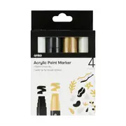 4 Pack Acrylic Paint Markers - Black and White