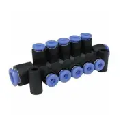 SMC KM12-06-02-10 PBT Push-To-Connect Tubing Manifold 1/4 Female 10 Outlets