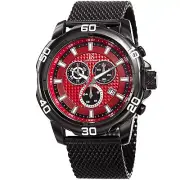 Men's Joshua & Sons JX123BKRD Chronograph Date Complication Mesh Bracelet Watch