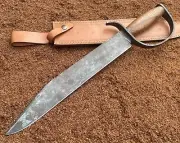 Hand Forged Custom Made Confederate D Guard Bowie Knife