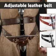 Retro Faux Leather Warrior Waist Sheath Sword Scabbard Holder Medieval Cosplay