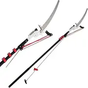 Professional Telescopic Tree Pole Pruner Telescopic Pole Saw, Extendable Tree Pruner Lopper 2 in 1 Gardening Tool with SK5 Cutting Blade 7.2m/24ft
