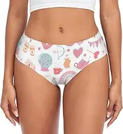 [RPLIFE] Love Dachshund Dogs Ladies Briefs, Female Breathable Underwear, Comfort Stretch Underwear, Soft Underwear, Valentines Day Hand Drawn, X-Large