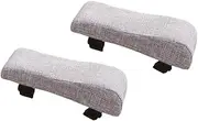 MVQJSUCI Removable Cover Armrest Pads for Office Chairs Thick Cotton Linen Elbow Support, Light Gray