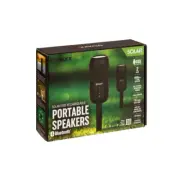 Outdoor Garden Portable Bluetooth Speakers Solar & USB Powered 15HR Run 2 Pack