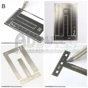 MADWORKS Etched Model Tool Scriber Chisel Cut Etch Guide Stencils T L Ruler MT03