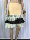 ** ISHKA ** NEW $49 * Sz M/L (12) Beige Brown Netting Ruffle Tutu Skirt