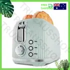 2 Slice Green Retro Toaster Retro Ribbed Kitchen Appliance - Free Shipping